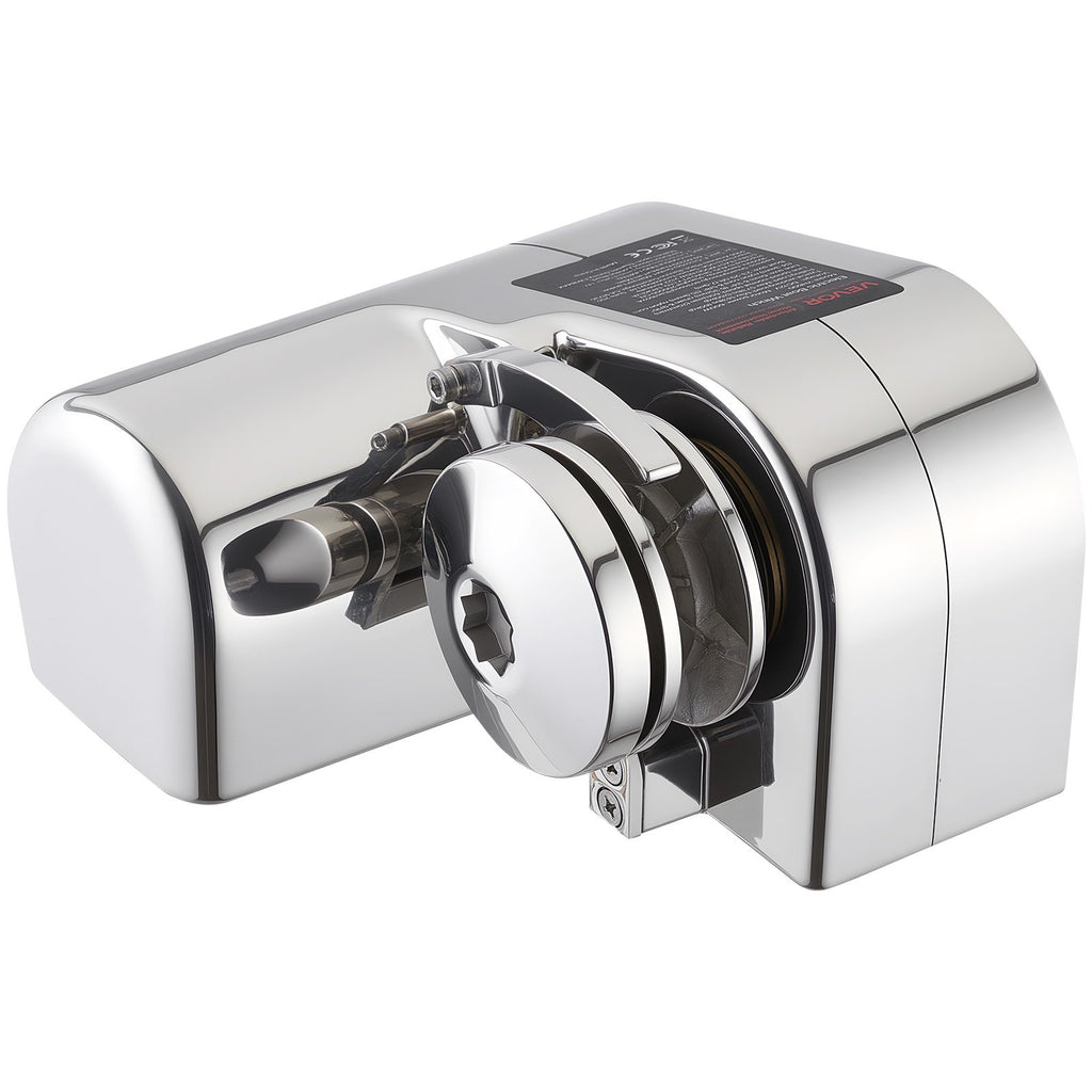 Horizontal Fishing Windlass, 12V DC 600W, Windlass Anchor Systems Fit For 1/4-Inch Chain Or 9/16 & 5/8 Inch Nylon Rope, Max Pull 573 Lbs, 316 Stainless Steel Construction, For Boats 23-29.5 Ft