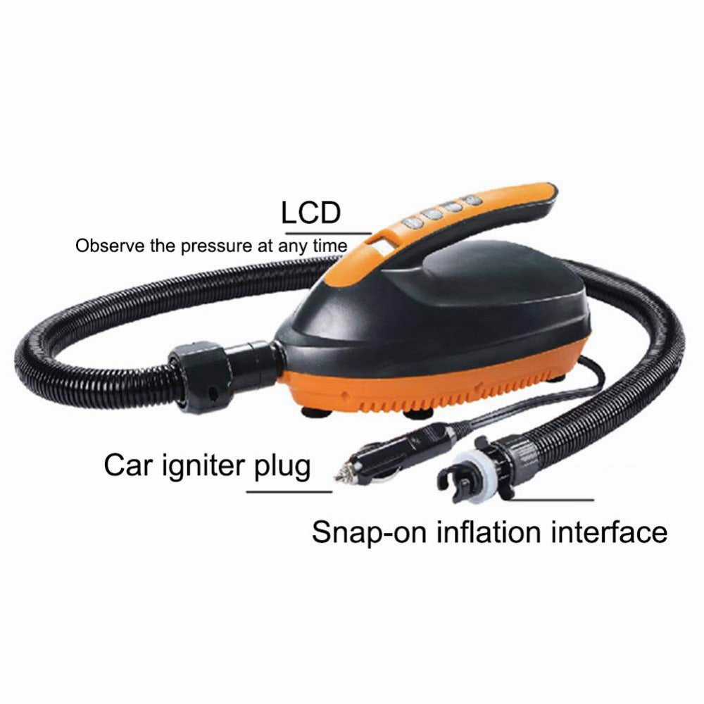 Electric air pump for inflatable kayaks