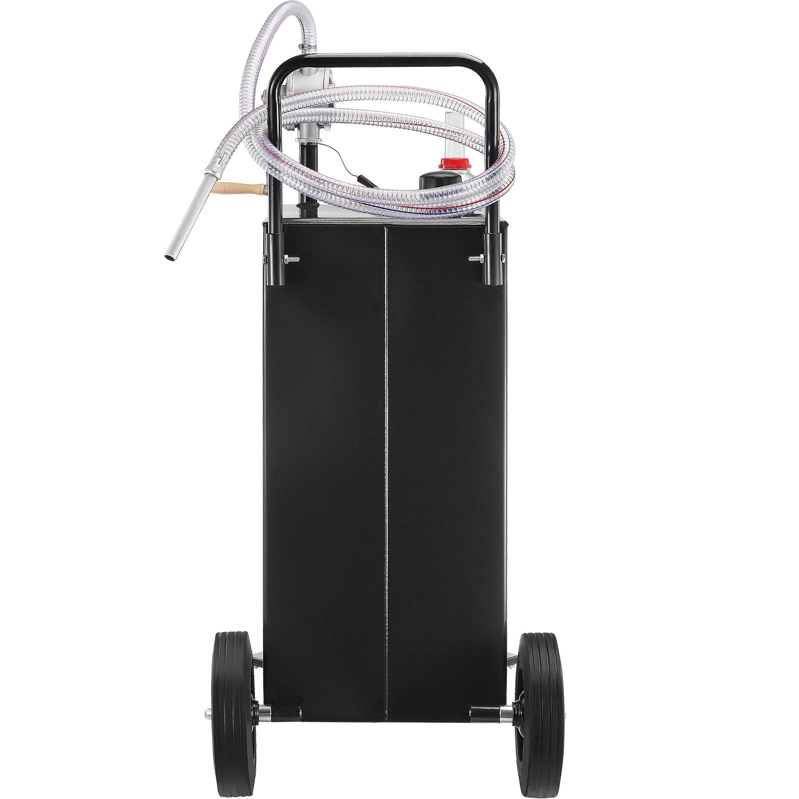 30 Gallon Fuel Caddy, Gas Storage Tank  4 Wheels, With Manuel Transfer Pump, Gasoline Fuel Container For Cars, Lawn Mowers, ATVs, Boats, More, Black