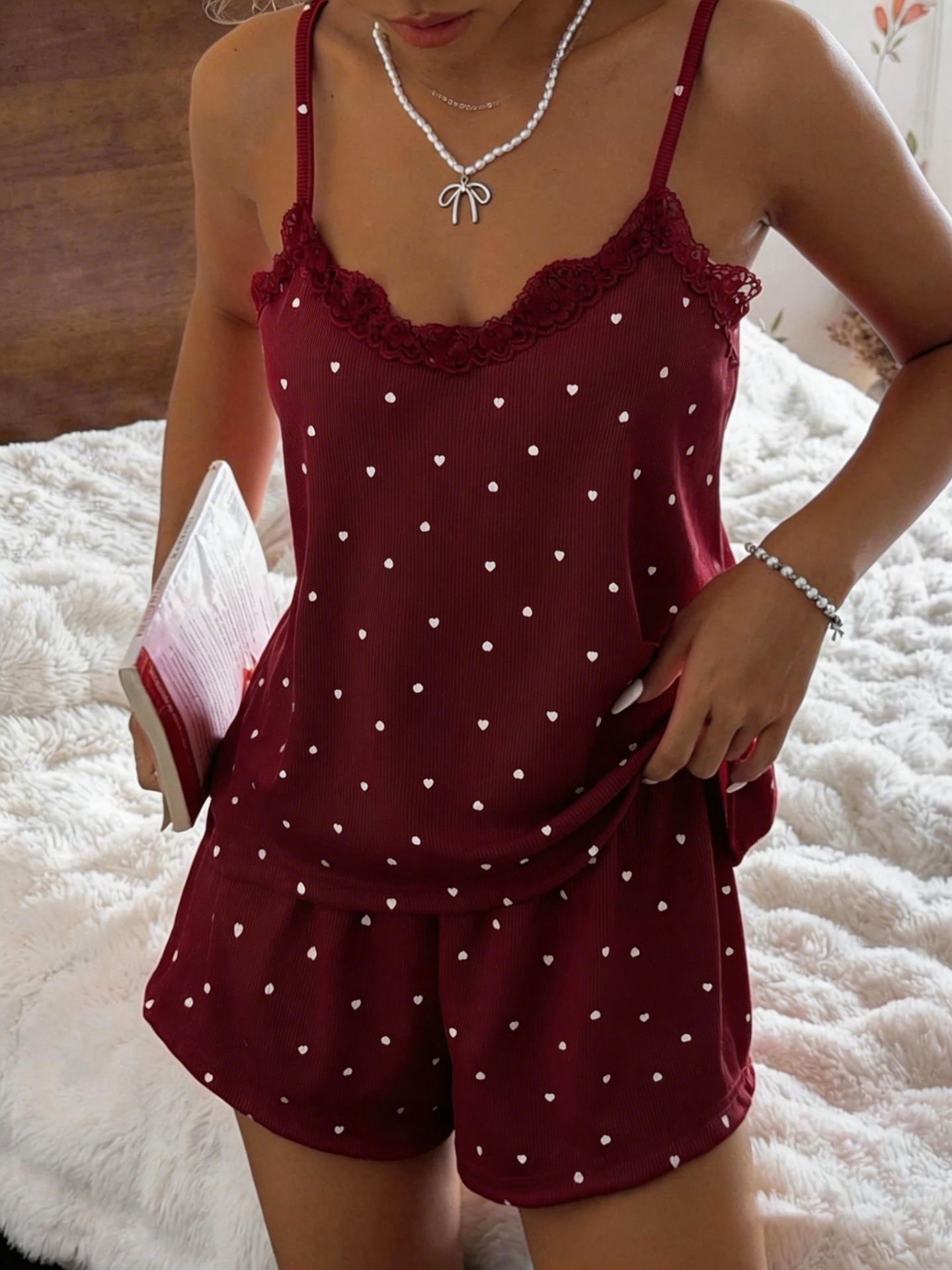 Suspender Vest And Shorts Loungewear Set For Women