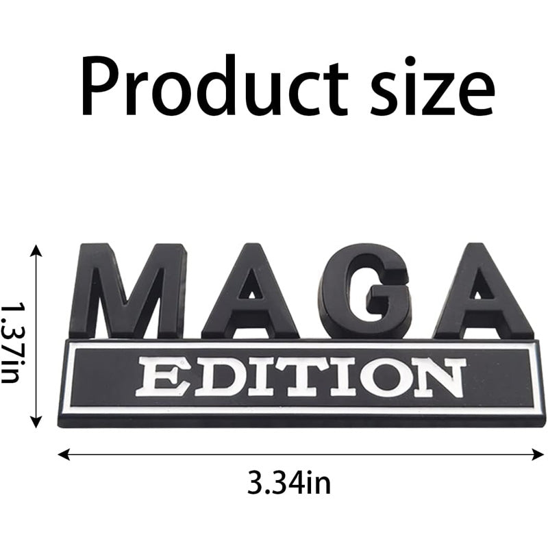 4pcs MAGA Edition Car  Metal Badge Sticker Truck Replacement, Suitable For General Motors SUV,Motorcycle, Bicycle Chrome Alloy