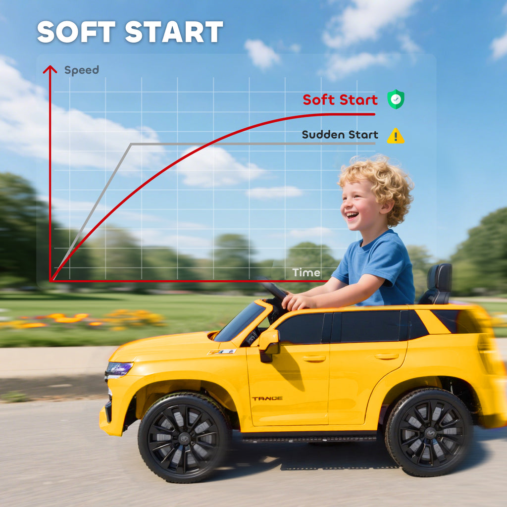 Electric Ride on Car 12V Kids Ride-on Toy, Yellow