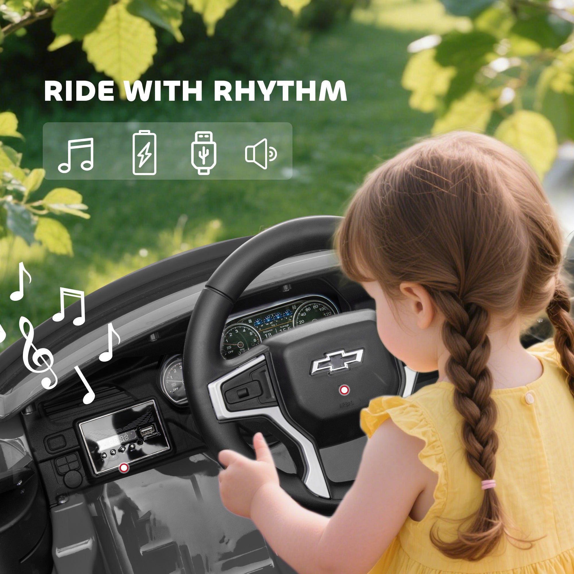 Electric Ride on Car 12V Kids Ride-on Toy, Gray