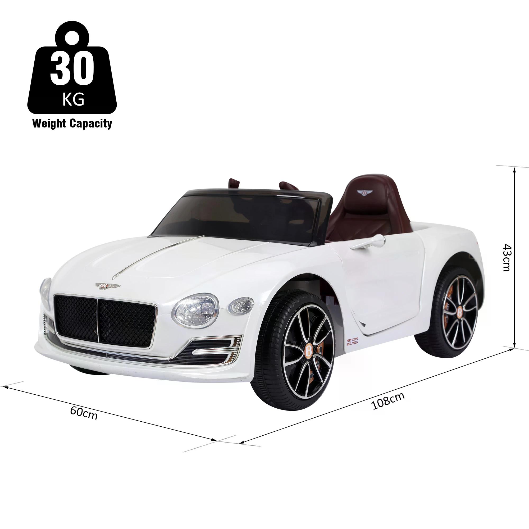 Kids Electric Car Kids Ride On Toys W/ LED Lights-White