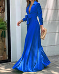 Polo Collar Top Loose Wide Leg Jumpsuit For Women