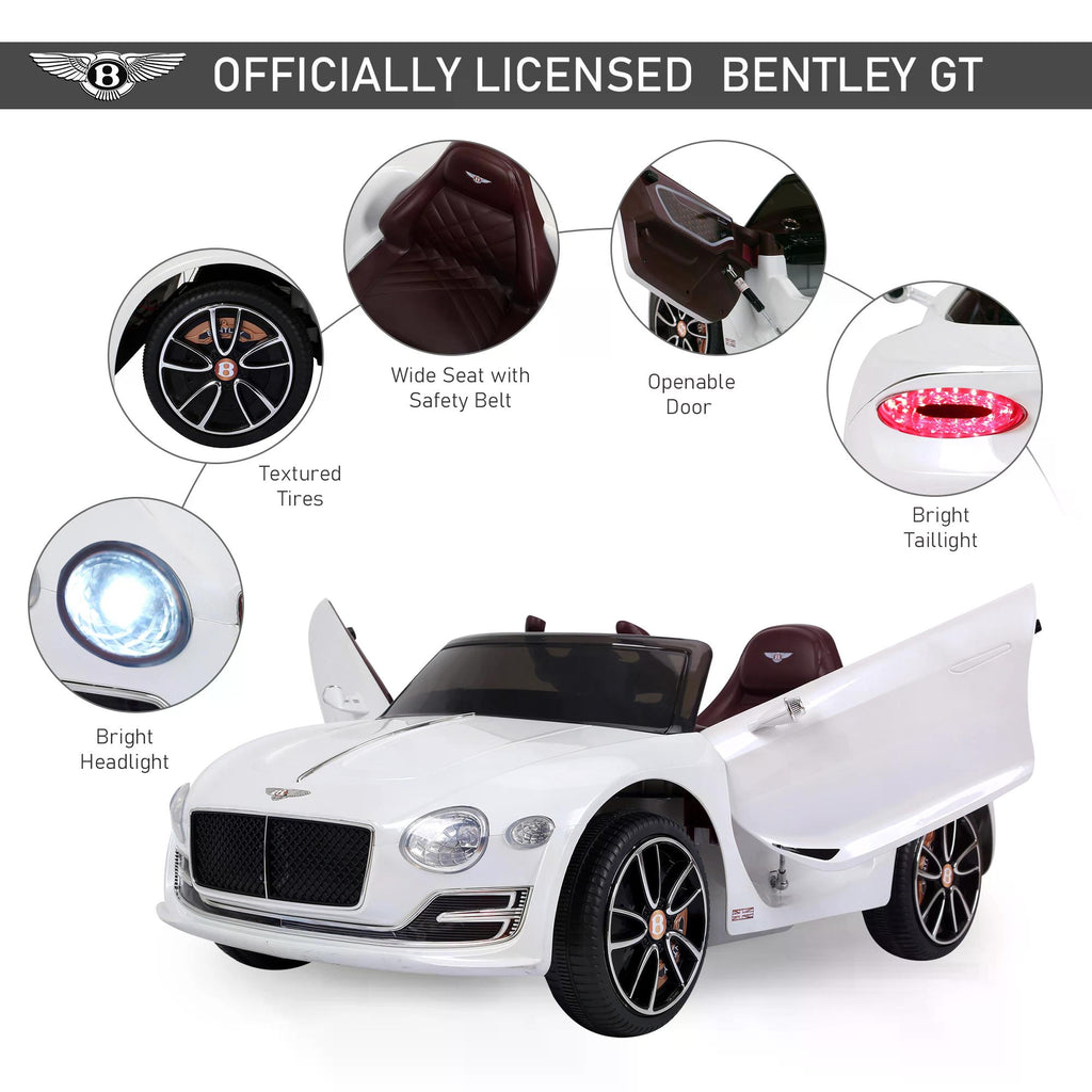 Kids Electric Car Kids Ride On Toys W/ LED Lights-White