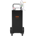 30 Gallon Fuel Caddy, Gas Storage Tank  4 Wheels, With Manuel Transfer Pump, Gasoline Fuel Container For Cars, Lawn Mowers, ATVs, Boats, More, Black