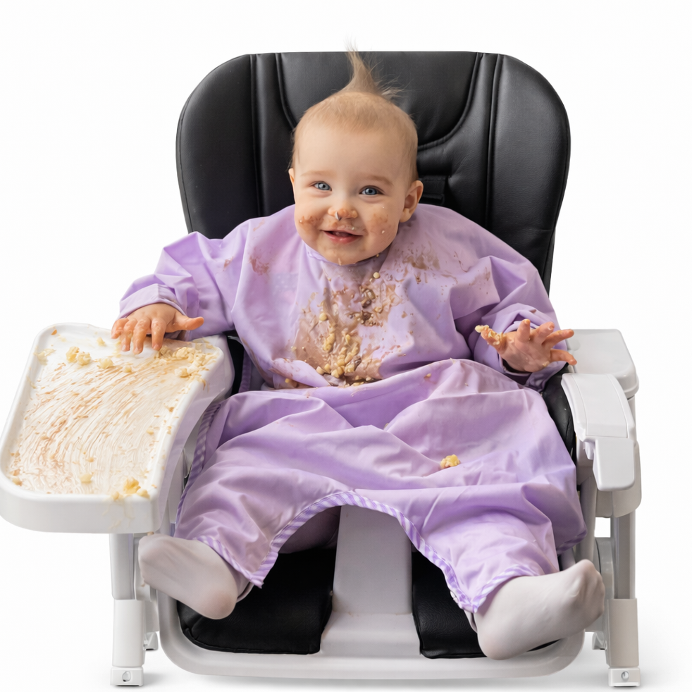 Toddler Bib- full body coverage for self- feeding babies and toddlers
