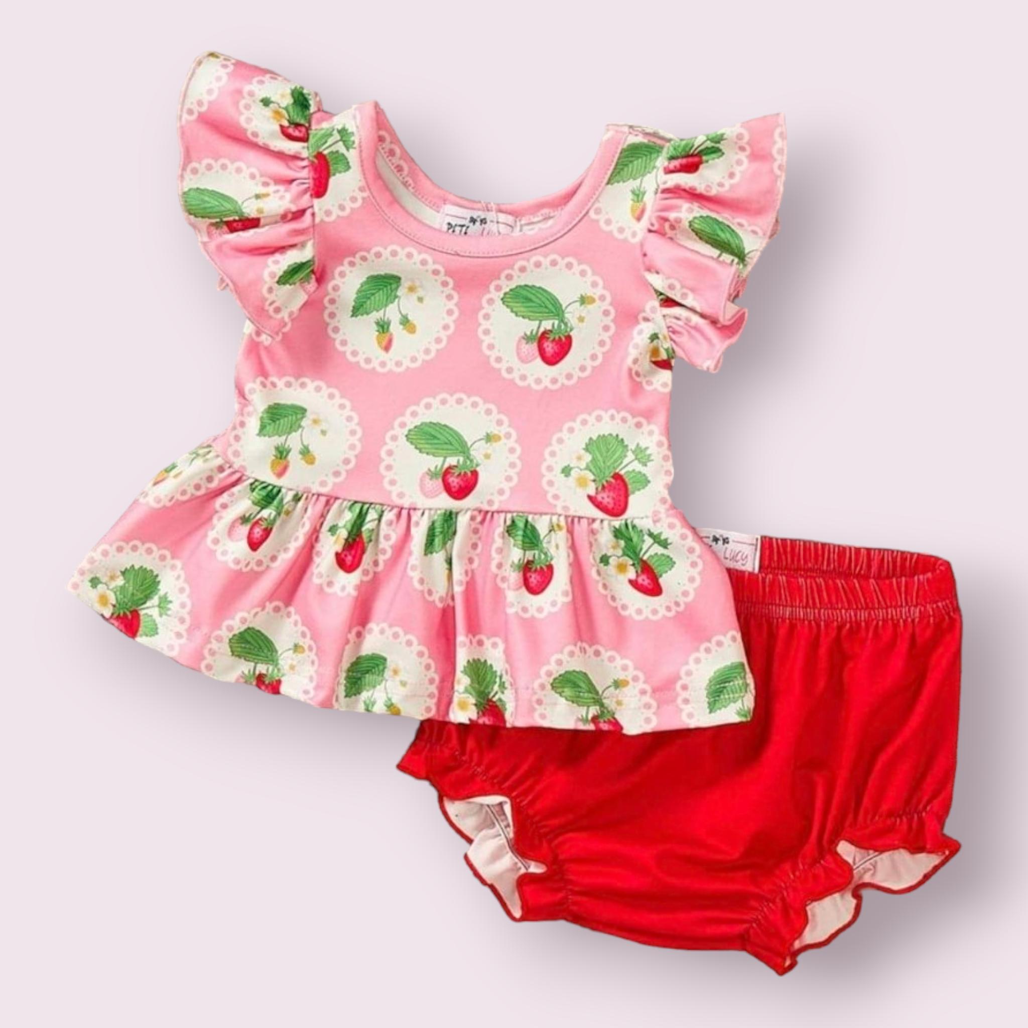 Summer Strawberry Baby Girl Set