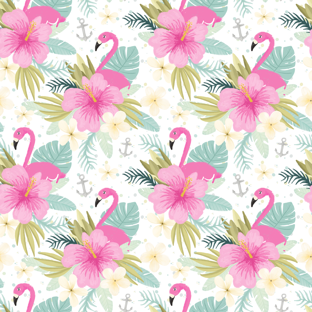 Pink Plumes & Blooms Capri Set